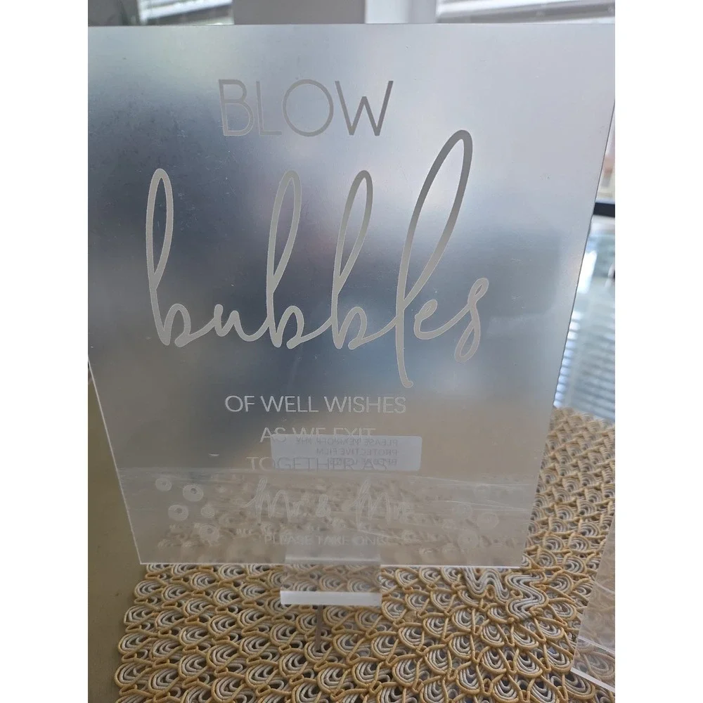 Set Of 2, Sign Bubbles of good wishes for  with stand And open Bar - NEW